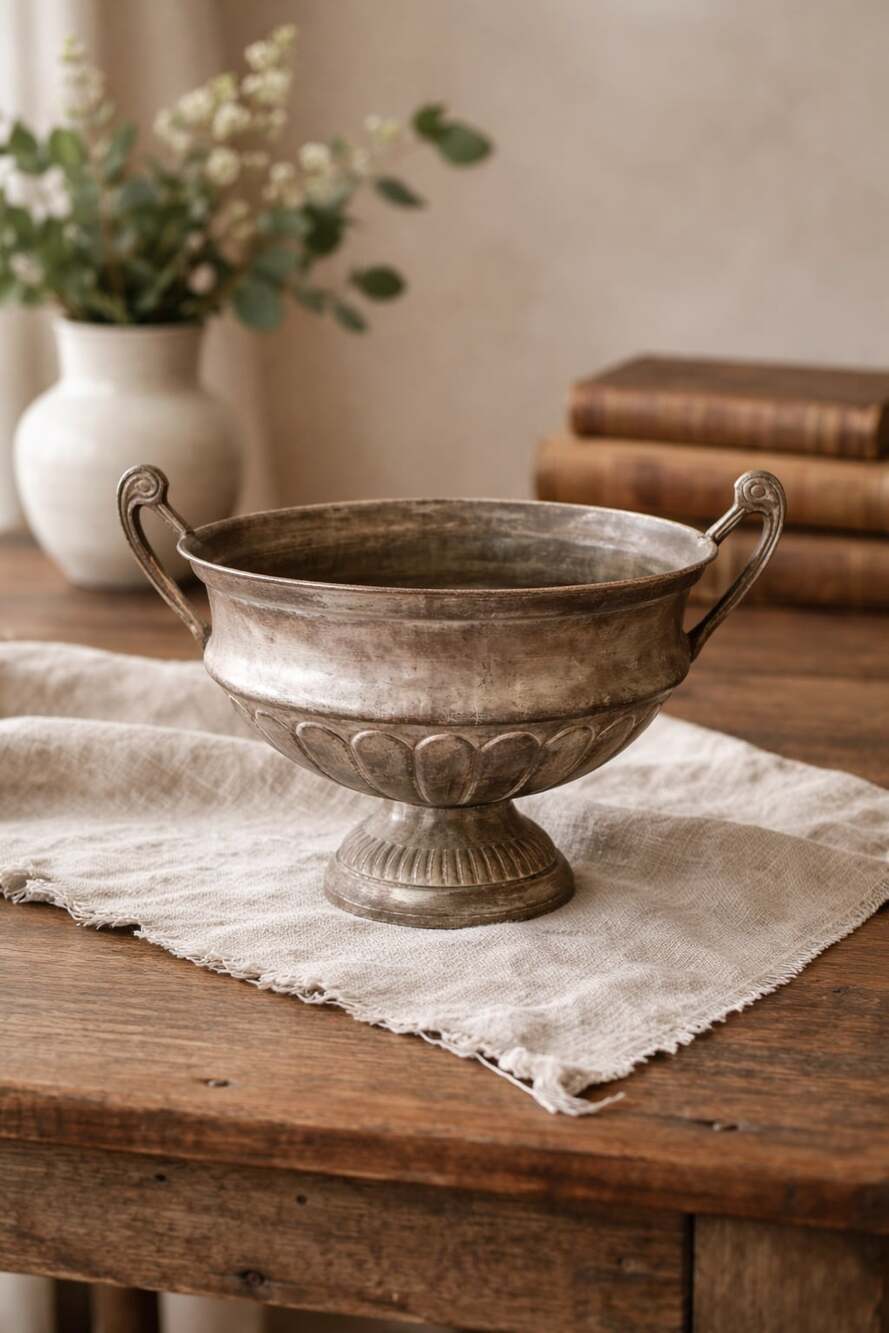 Unbranded Vintage Footed Urn Bowl with Handles